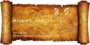Wingert Iván névjegykártya